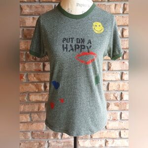 Lauren Moshi Put on a Happy Face Graphic Print Limited Edition T-shirt.